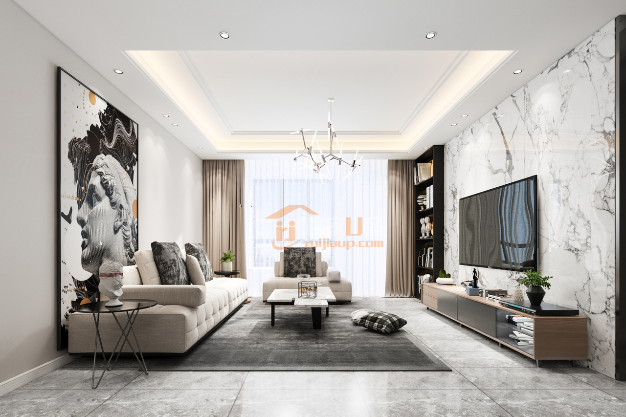 贵阳国电金海域新房126㎡的私人住宅，设计风格选择是现代简约风格！